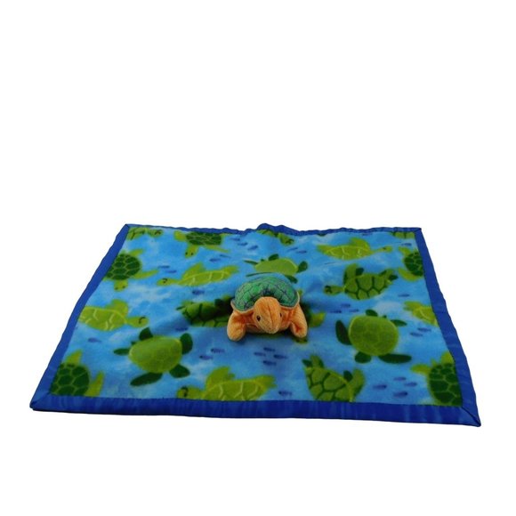 Ty Turtle Baby Security Blanket Lovey Plush 20" x 15" Stuffed Animal - Picture 1 of 7